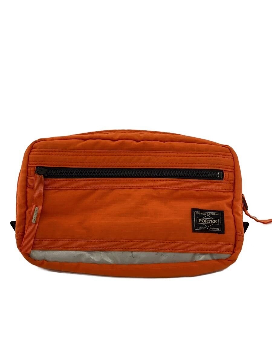 Authentic PORTER Waist Bag Orange 13cm x 22cm Hands-Free Belt Pack