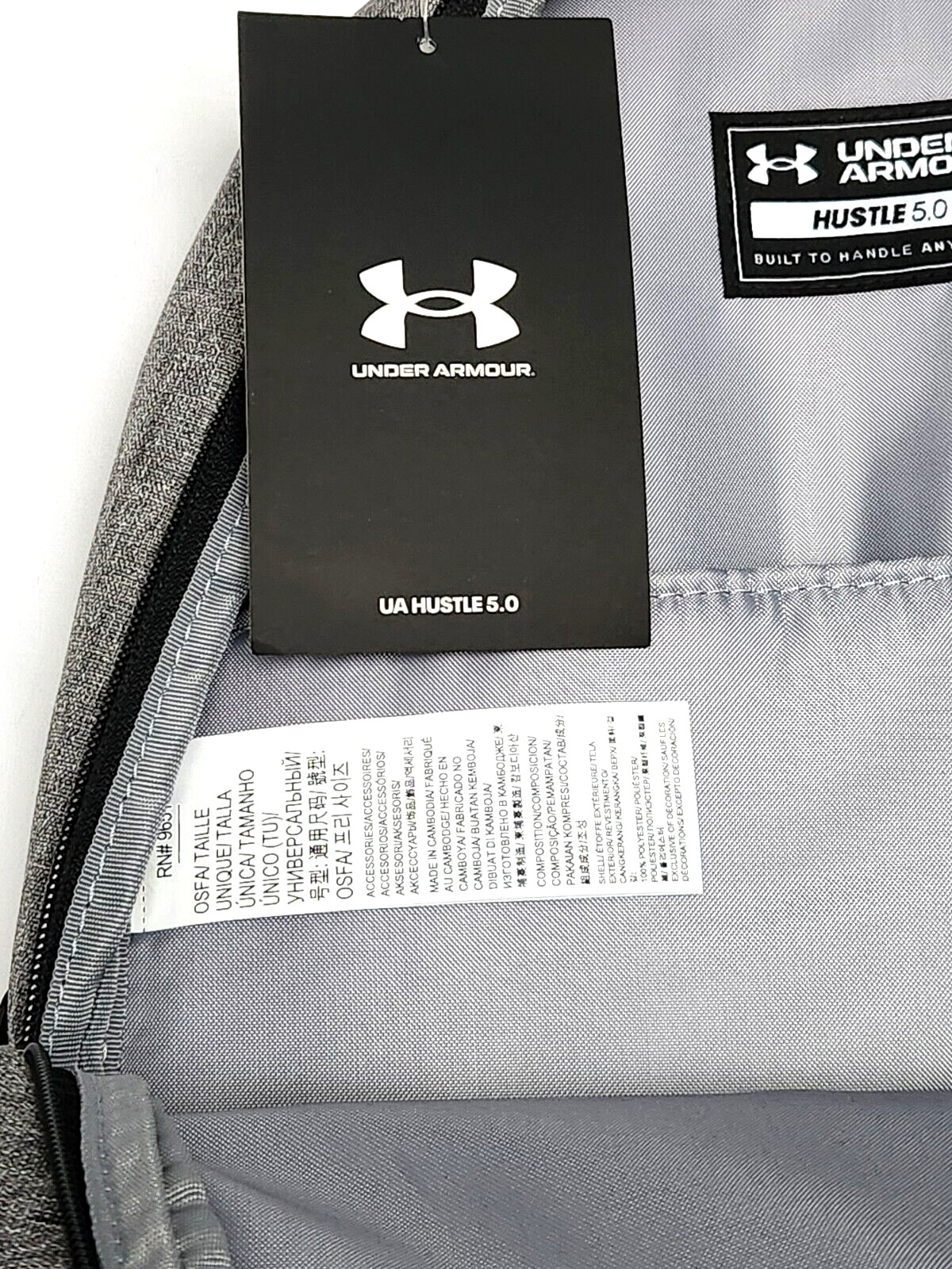 Under Armour Hustle 5.0 Storm Backpack 1361176 School Laptop UA Book Bag