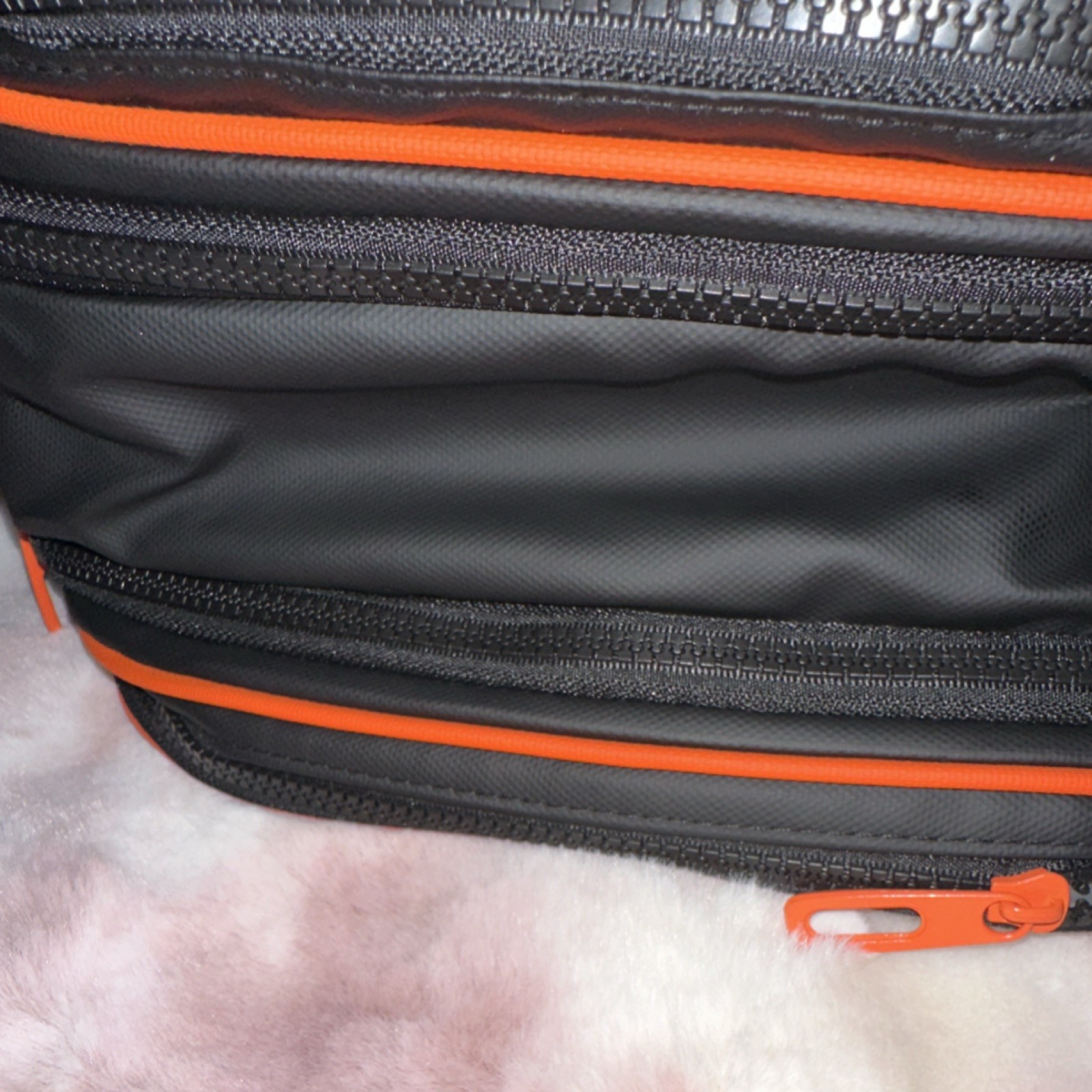 Atley James Men’s Solid Gray/Black/Orange Zip Toiletry Bag Zippered Pouch