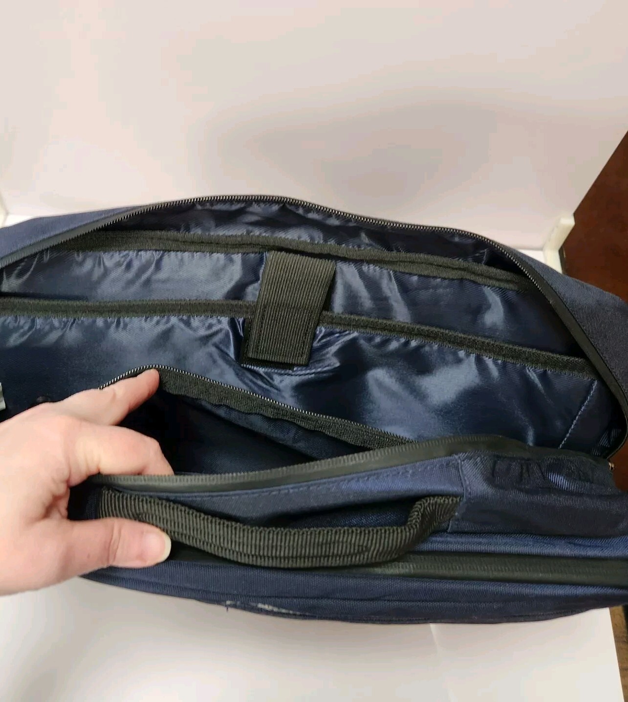 Kenneth Cole Reaction Laptop Backpack Messenger Curtain Call Bag Navy Blue