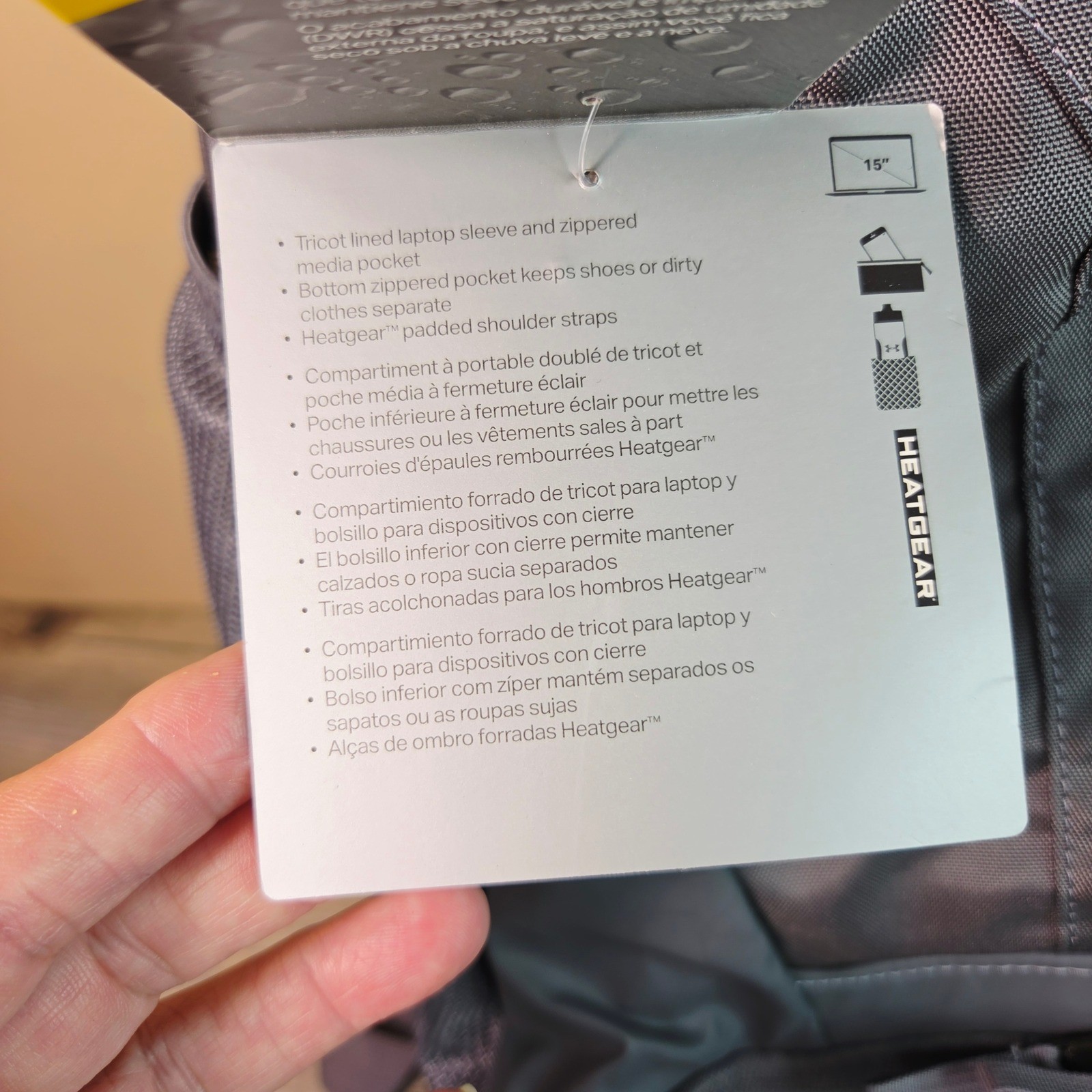 Under Armour Hustle 3.0 Backpack Gray Laptop Bag School Sports Gym NWT 30L New