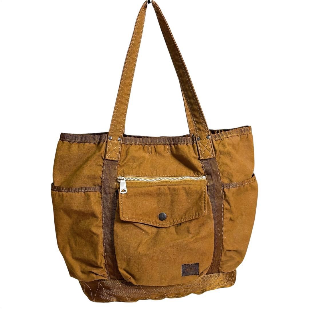 Authentic Yoshida Kaban PORTER CRAG Tote Bag Coyote Nylon Cotton, 35x41cm, Sligh