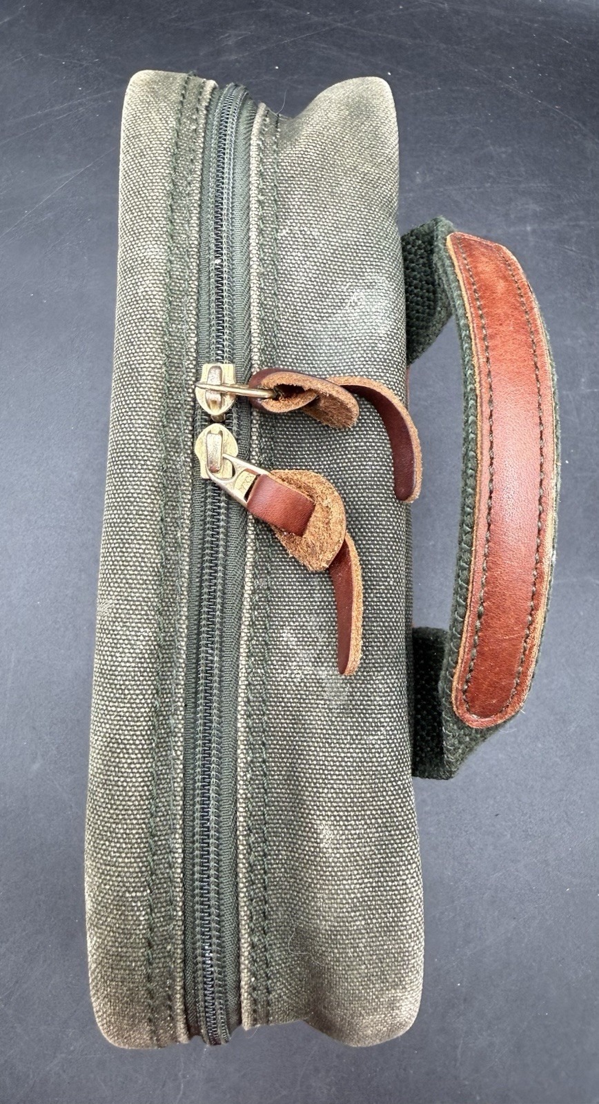 Orvis Battenkill Travel Hanging Toiletry Bag Dopp Kit Canvas & Leather