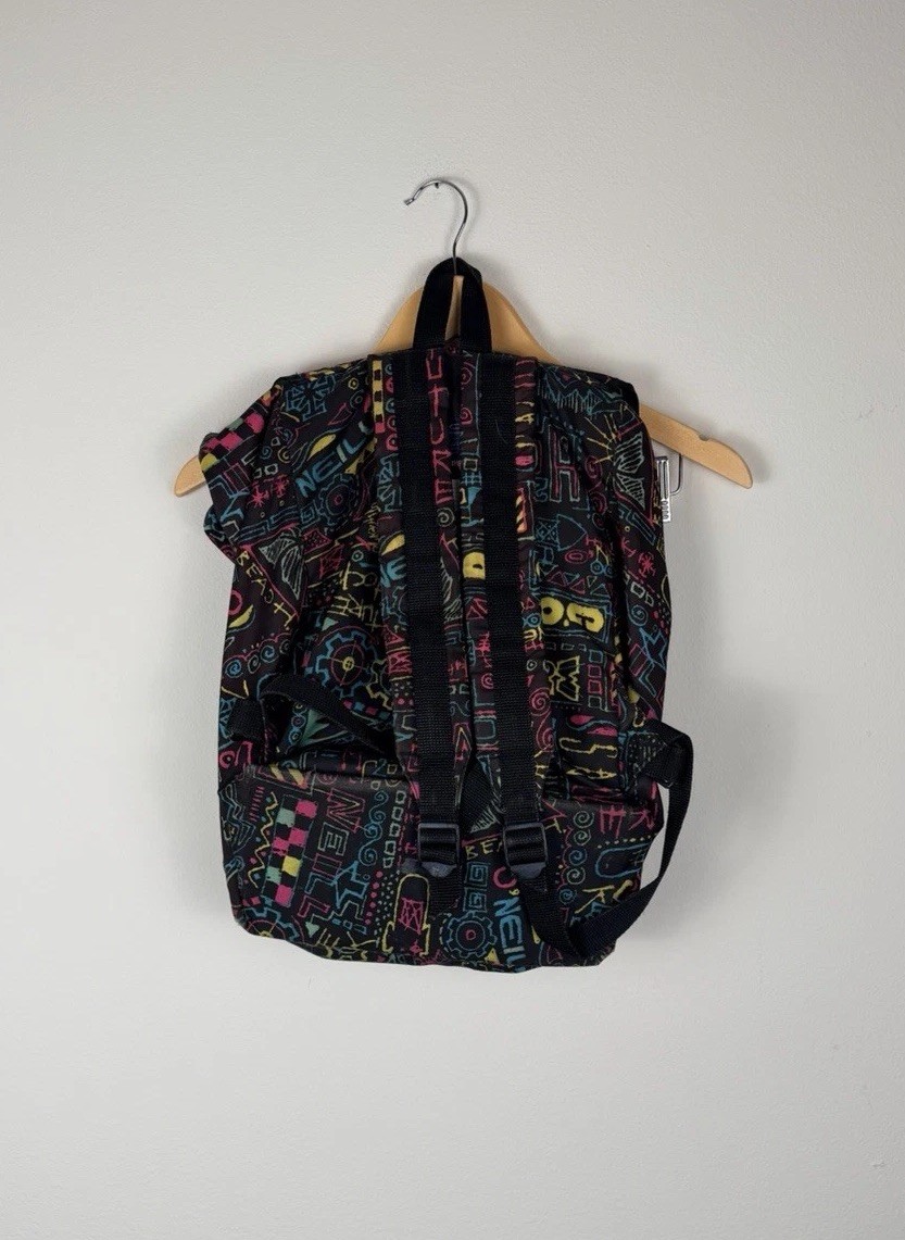 Vintage O’NEILL Backpack Multicolor 90s Big Logo School Bright Graffiti