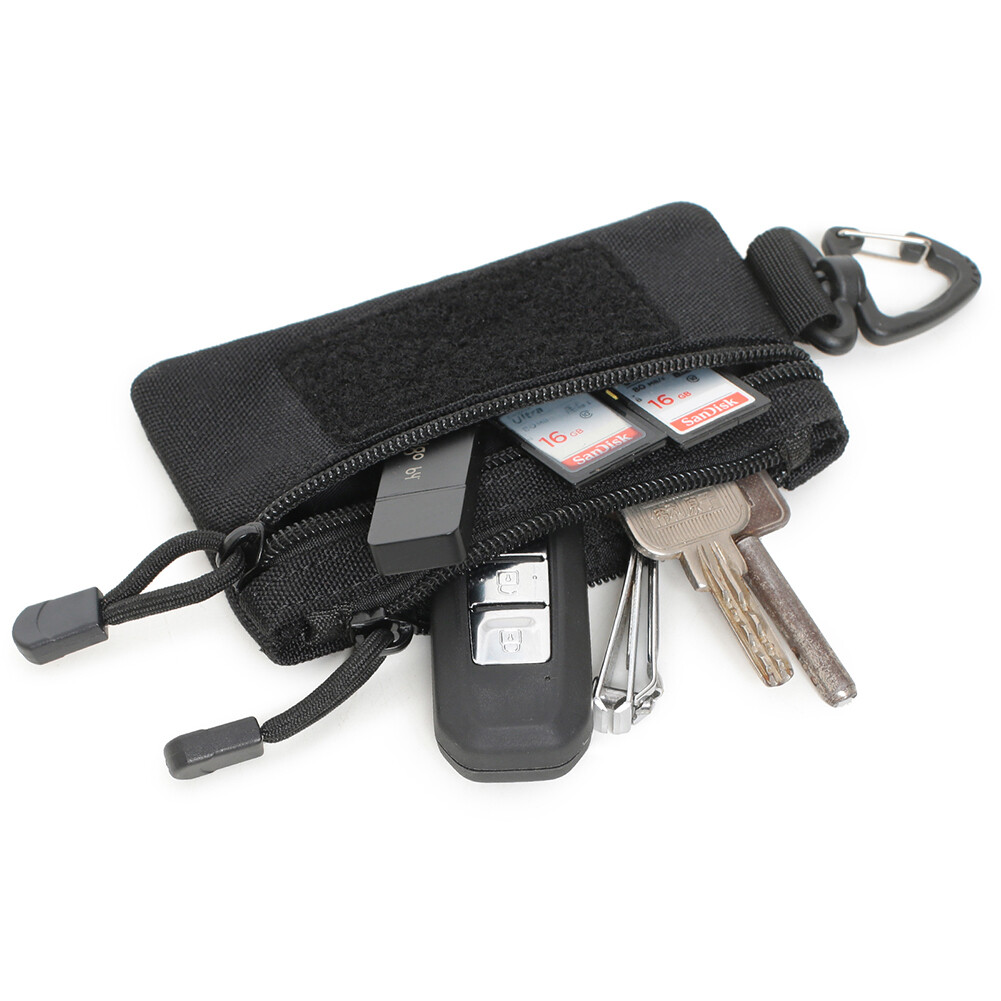 Tactical EDC Molle Pouch Key Portable Travel Zipper Belt Bag Purse Waist Wallet