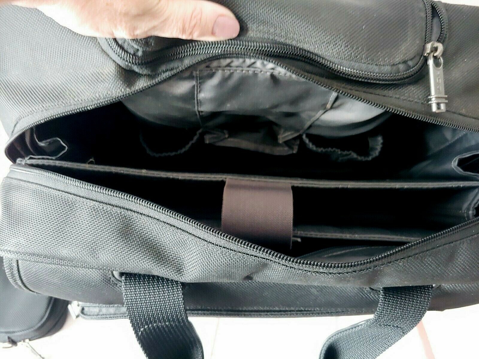 TUMI Black Wheeled Rolling Briefcase/Carry on Bag 15X13X6 Inches