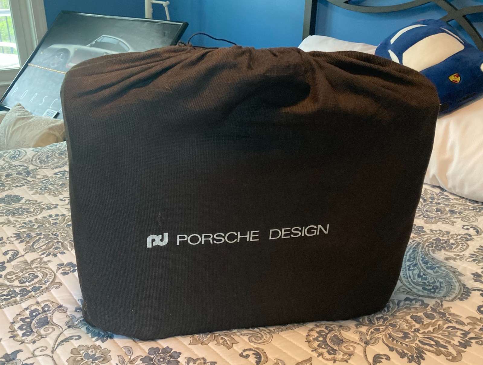VINTAGE, PORSCHE DESIGN, HARD SIDED LEATHER BRIEFCASE WITH SADDLE BAG. C~VIDEO!!