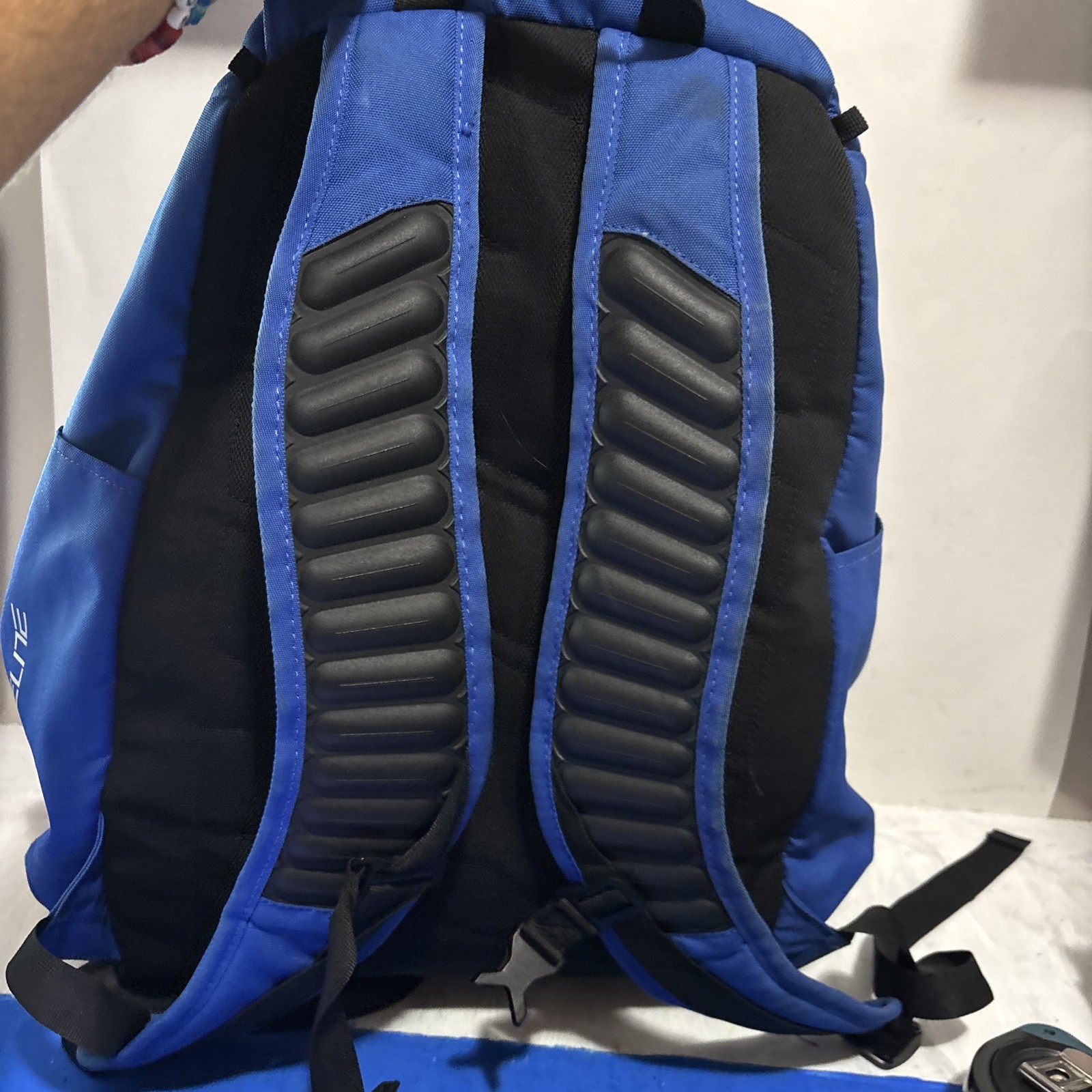 Nike Backpack Hoops Elite Max Air Team Quad Zip Basketball Royal Blue Stains 22”