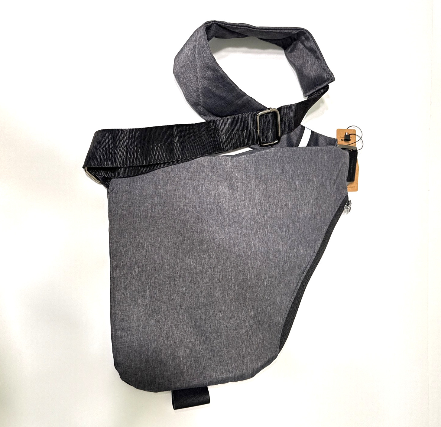 WANDER+ Heather Grey Black Crossbody Anti-Theft Adjustable Strap Travel Bag