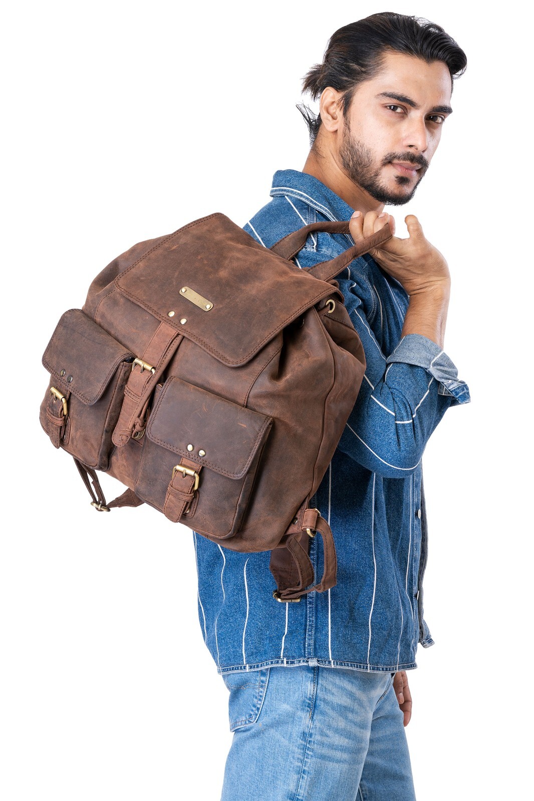 Style n Craft 392650 Backpack in Dark Brown Full Grain Hunter Leather
