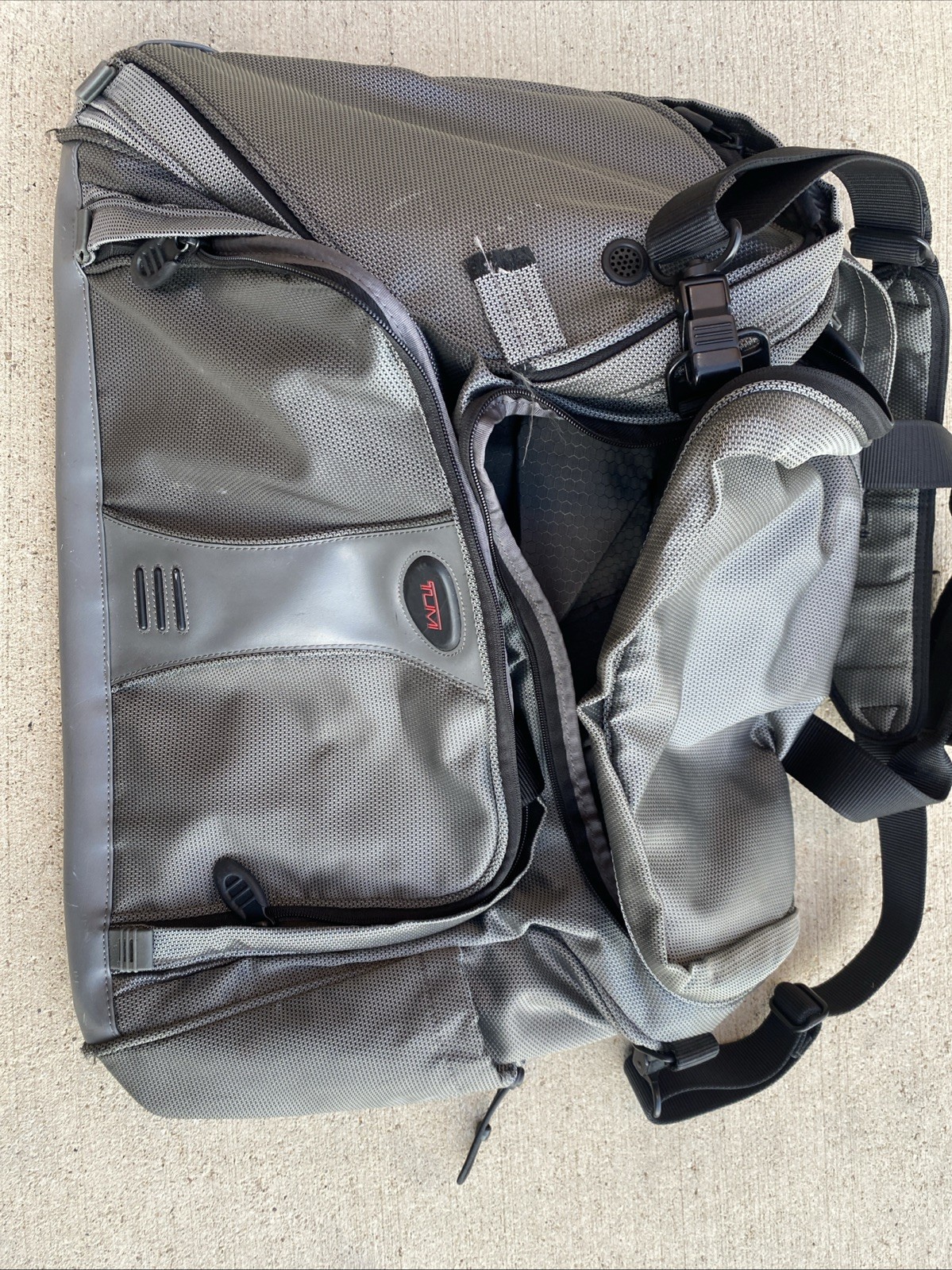 TUMI Boston 2Way Ballistic Nylon Duffle Bag Carry On Gray 525PW Strap (See Pics)