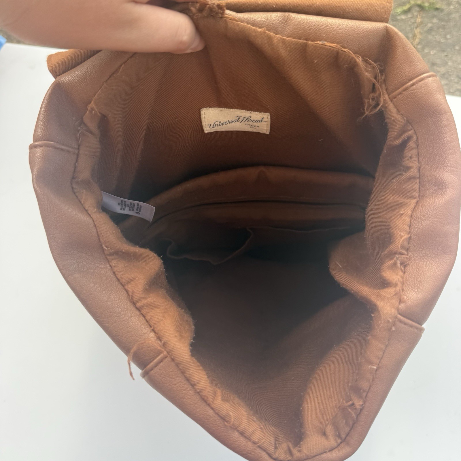 Universal Thread Brown Backpack Zip Closure Flap Top Adjustable Straps Pockets