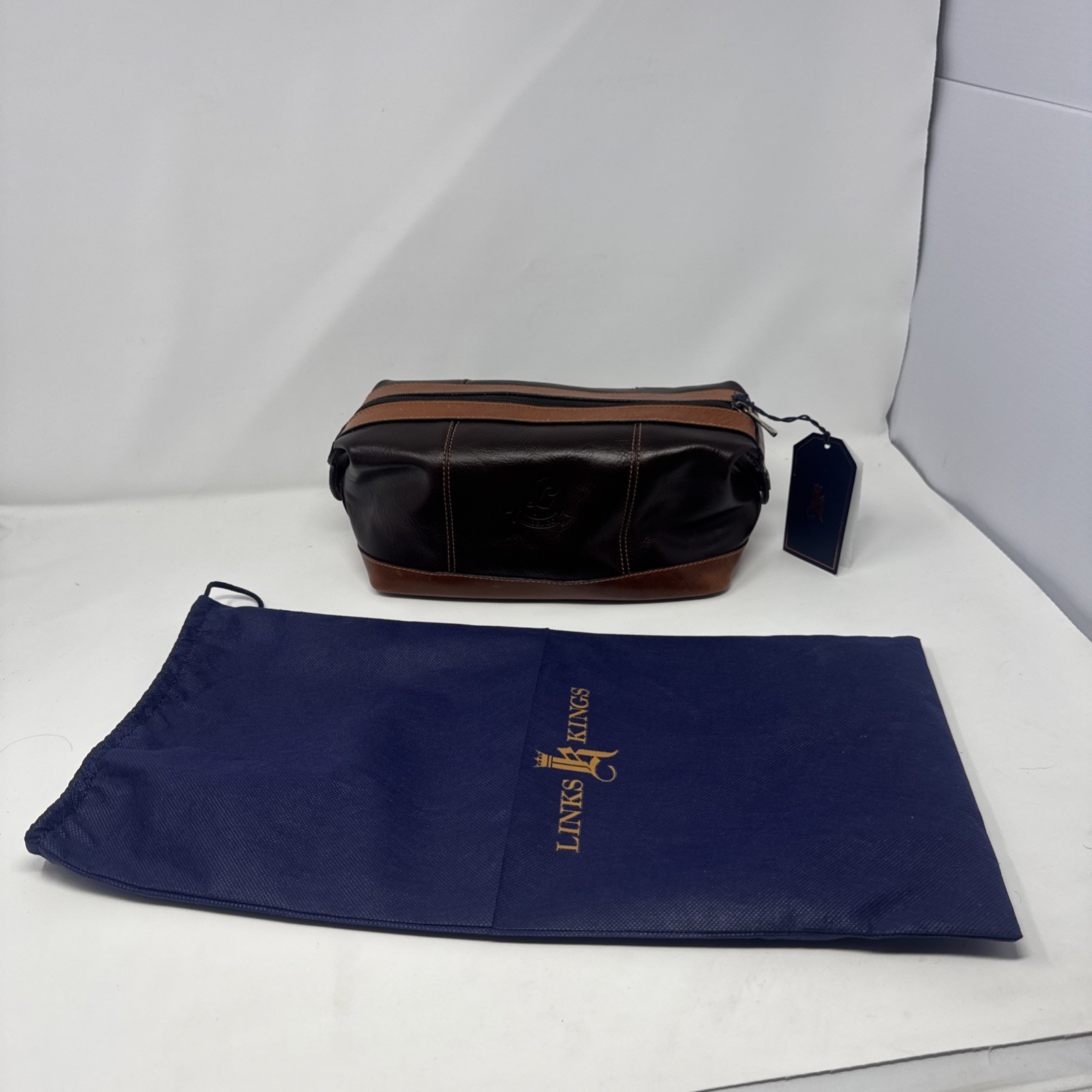 Links & Kings Sundance Travel Kit NWT Brown Premium Leather Some Minor Wear Read