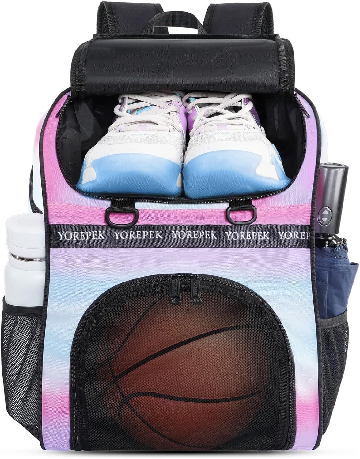 Large Basketball Backpack Bag with Shoe Compartment, Ball Holder | Water Resista