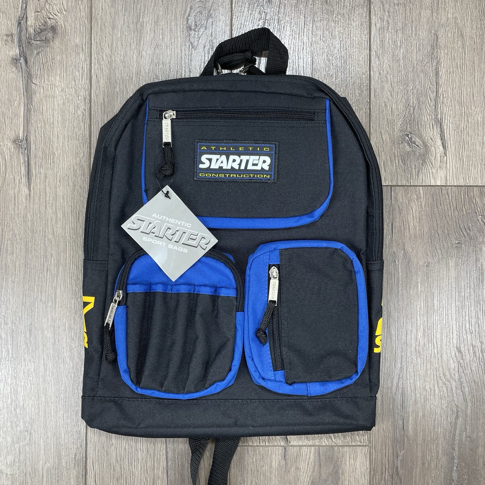Vintage Starter Brand Backpack Black Blue Yellow Y2K School Kids Child Youth NWT