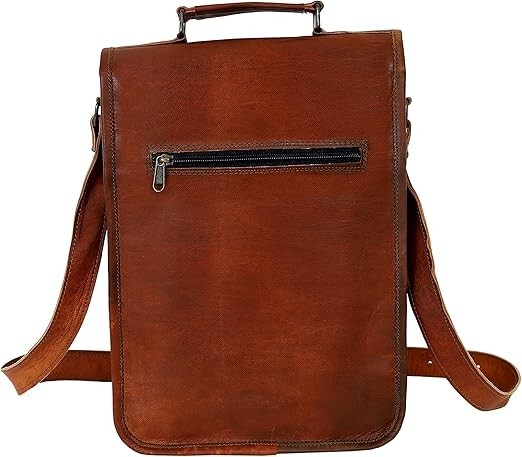Leather Satchel Tablet Bag Laptop Case Office Briefcase Messenger Gift for Men