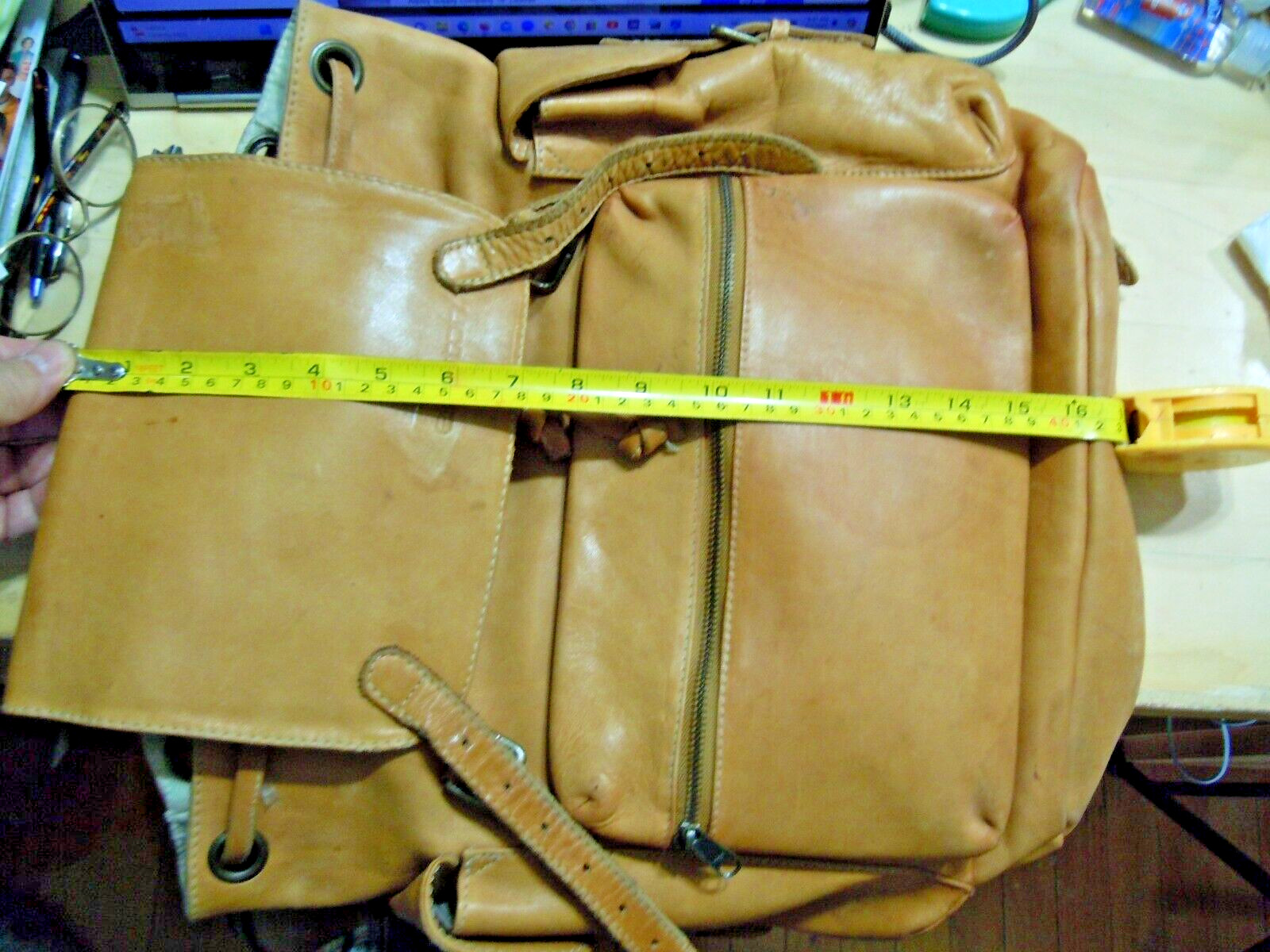 ELLINGTON Vintage Authentic Saddle Brown Leather large Backpack Bag #5