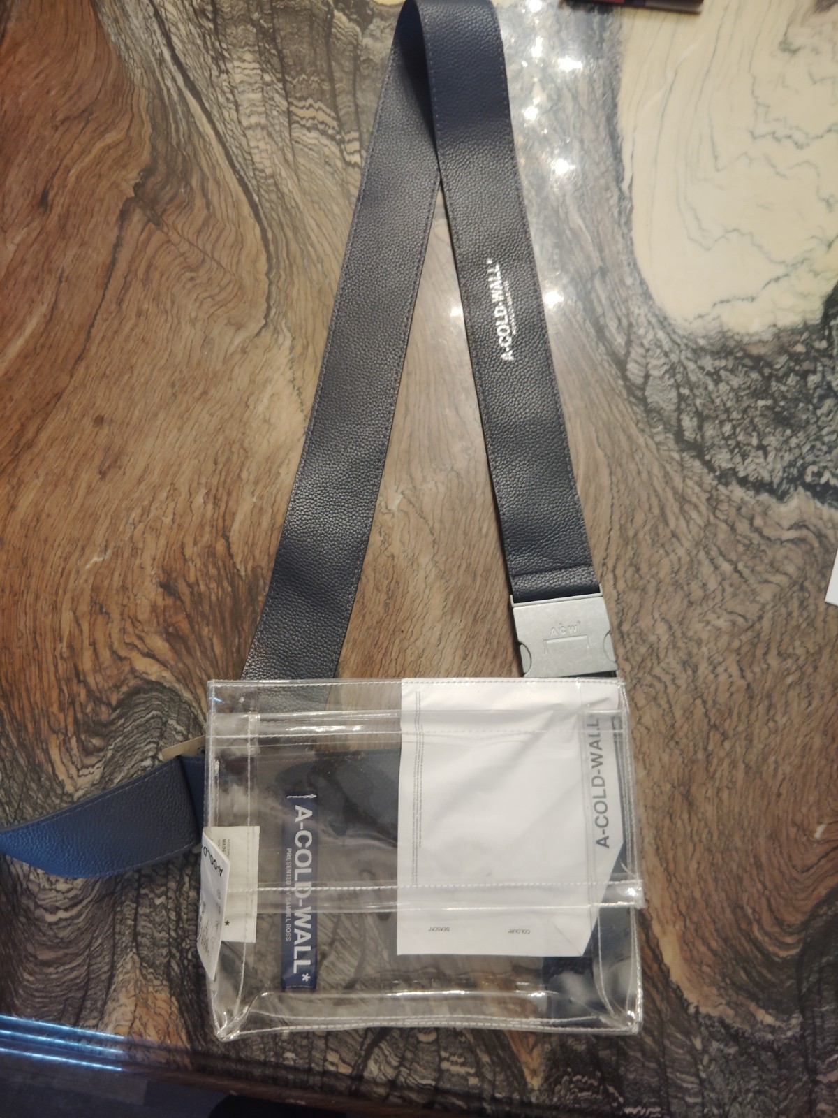 A-COLD-WALL* Clear Shoulder Bag Leather Strap Metal Buckle Men