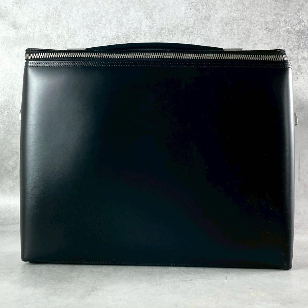 Dunhill Briefcase Business Bag Shoulder Bag Black Leather Zip Around 2way Men’s