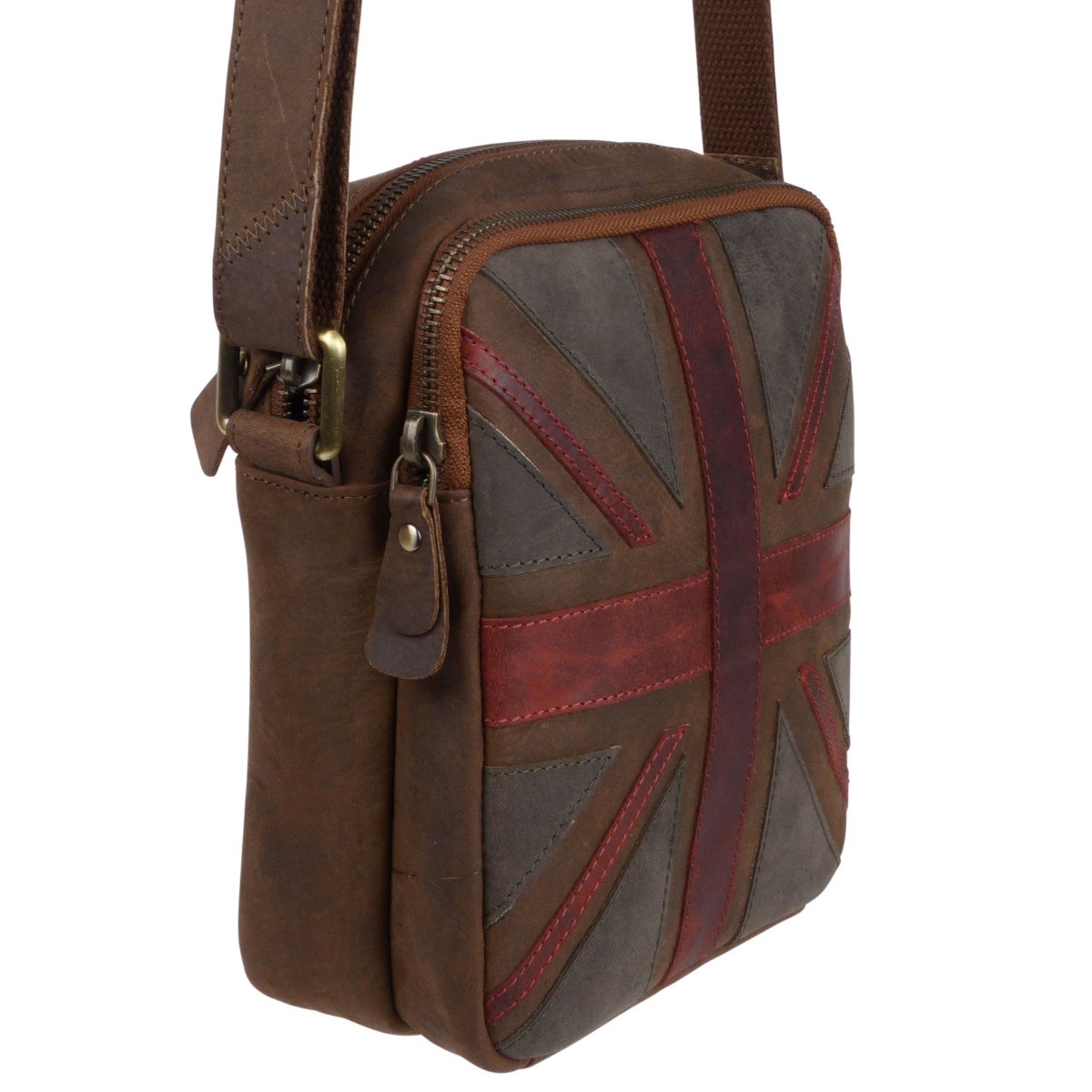 Mala Leather Compact Crossbody Bag Union Jack Vintage Collection
