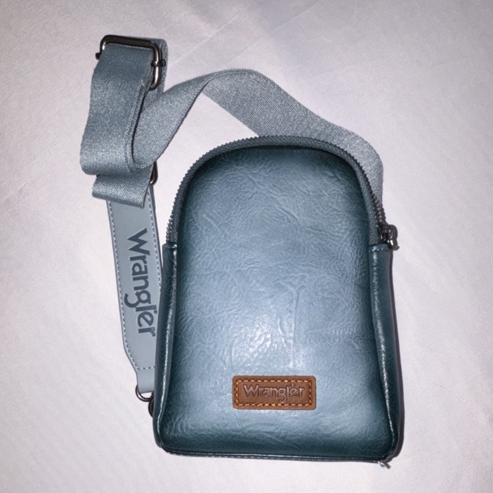 Wrangler Blue Crossbody Bag Zip Closure Adjustable Strap