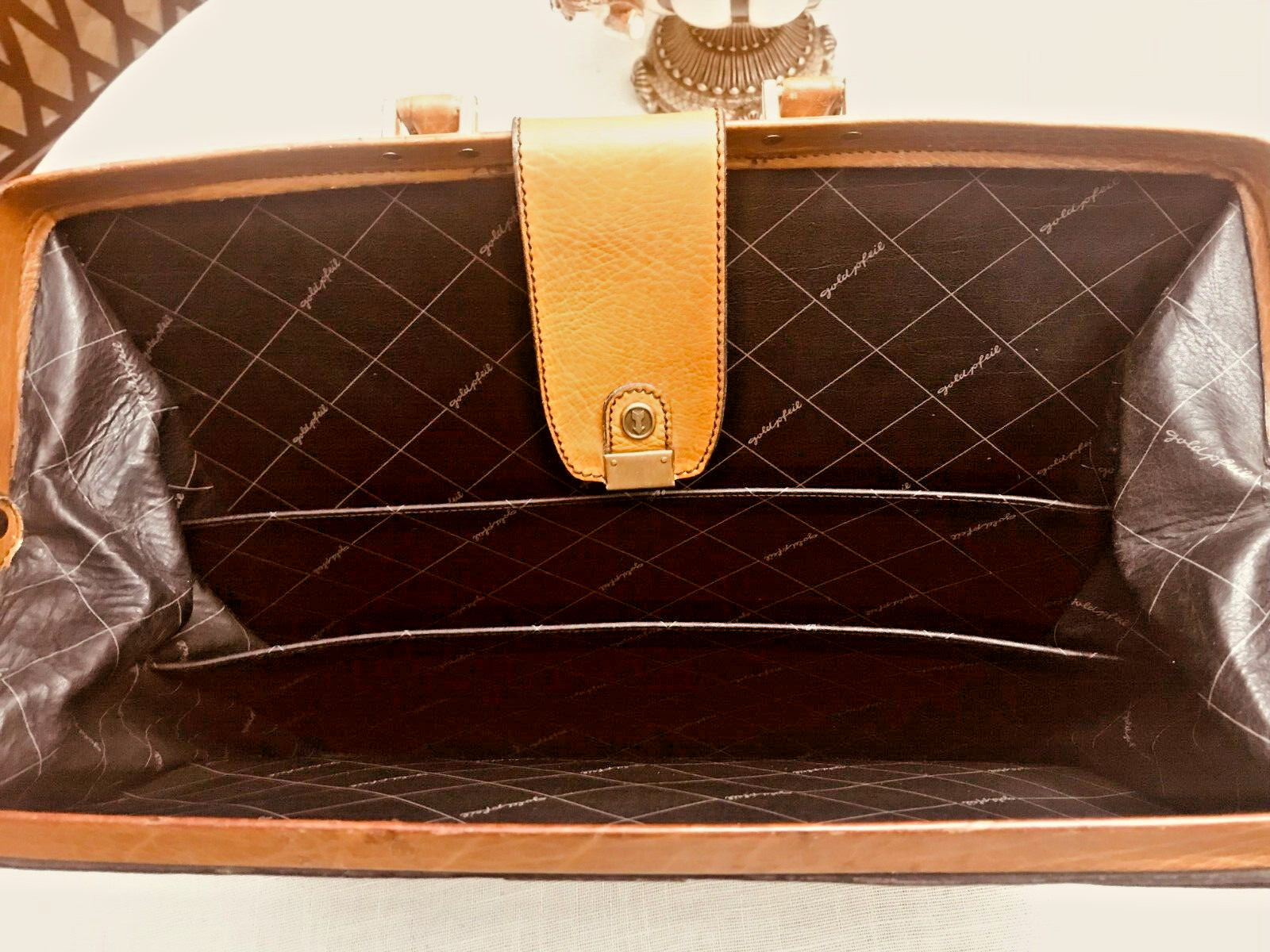 GOLDPFEIL “CARACCIOLA” Tan Leather Briefcase / Lawyer Bag – W. GERMANY