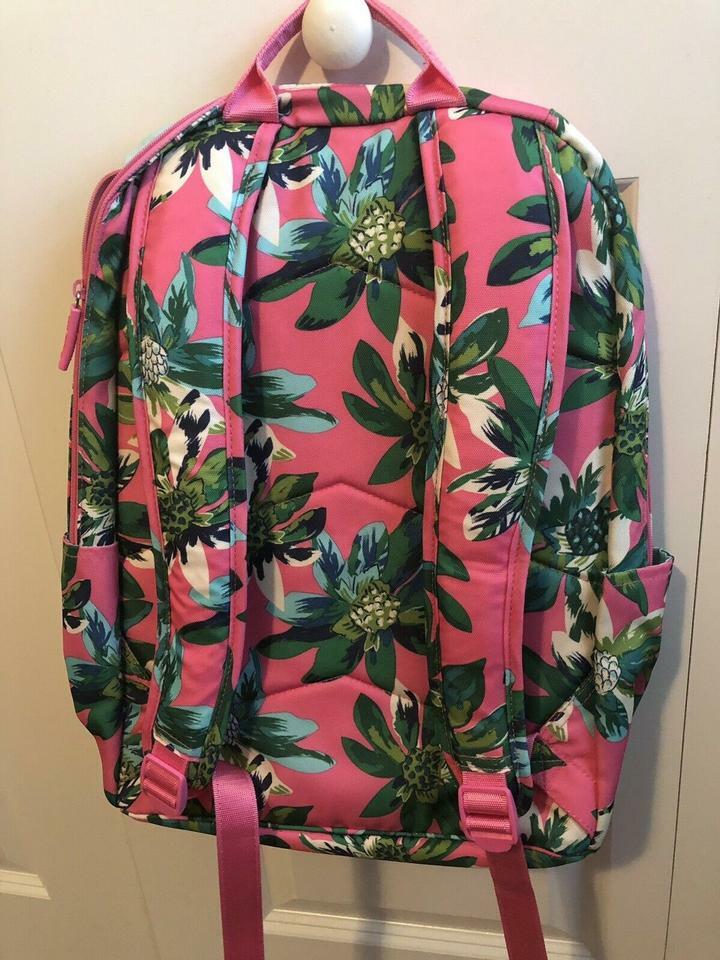 Vera Bradley Laptop Backpack Back Pack Padded Adj Straps TROPICAL PARADISE NWT
