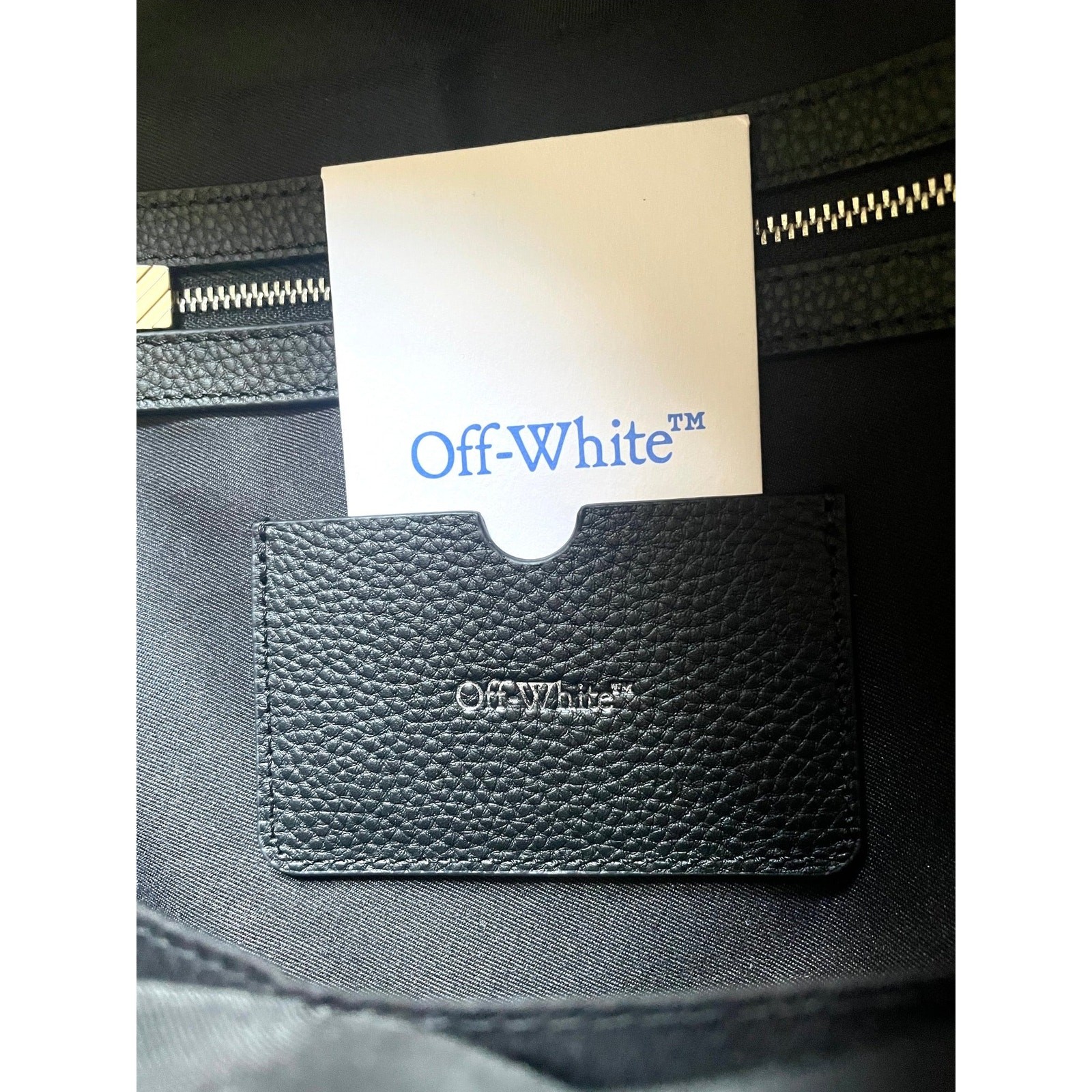 Off-White Industrial Strap Pebbled Leather Backpack Large Diagonal Stripe