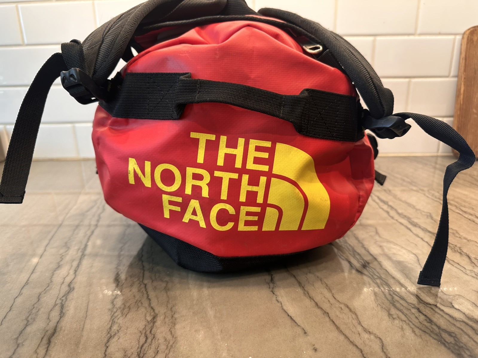 The North Face Base Camp Duffel Bag Small Red, Yellow & Black