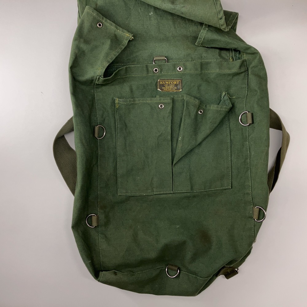Retro KUMFORT boy pack made Orono Maine The Byer MFG Co Green Canvas Backpack