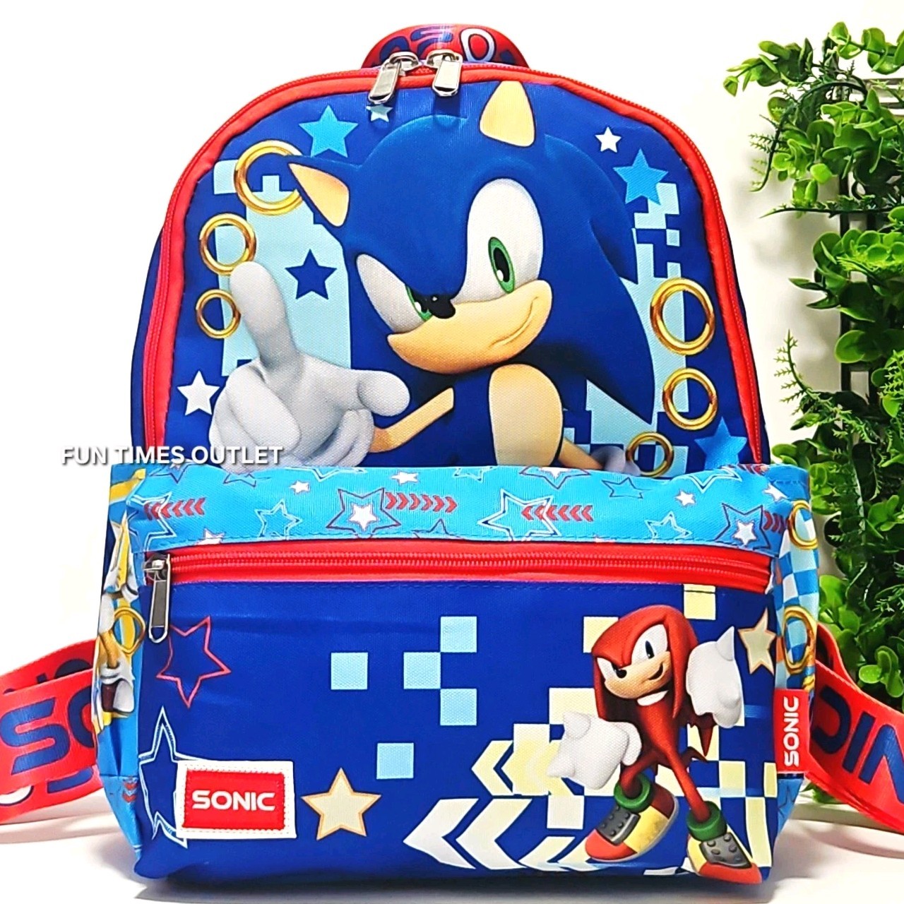 Sonic The Hedgehog 13″ Backpack Deluxe Gamer Carry All Travel Bag Book Bag SEGA