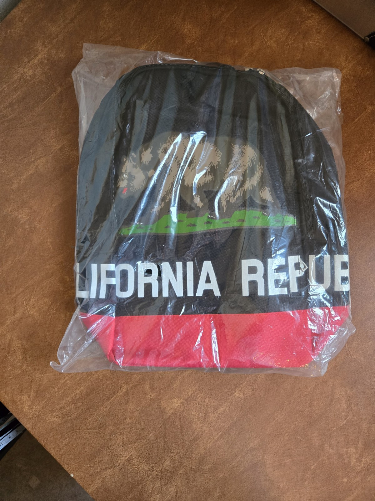 California Republic Back Pack Book Bag Black Red White NEW