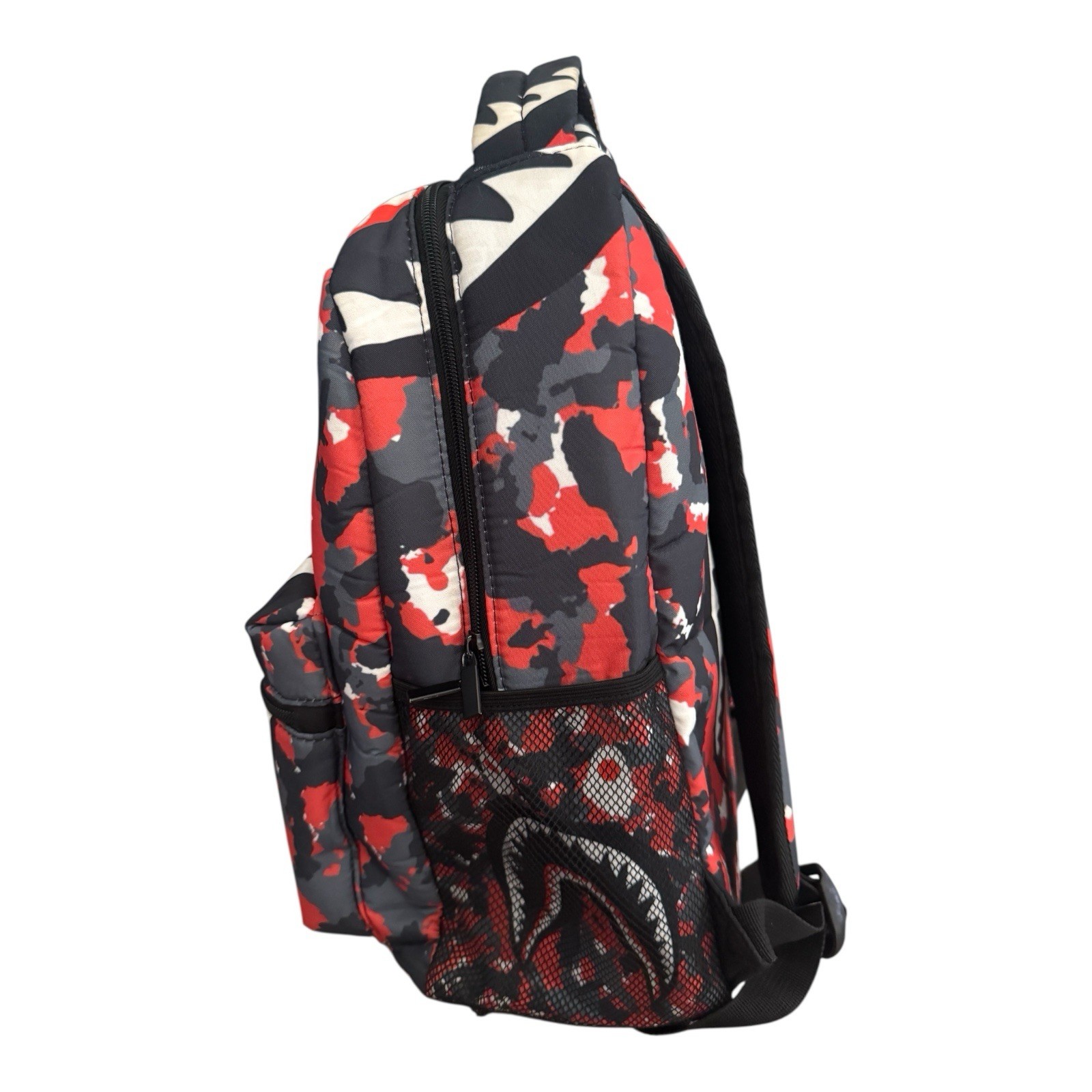 Shark Teeth Red Black Camo Backpack Travel Laptop Daypack School