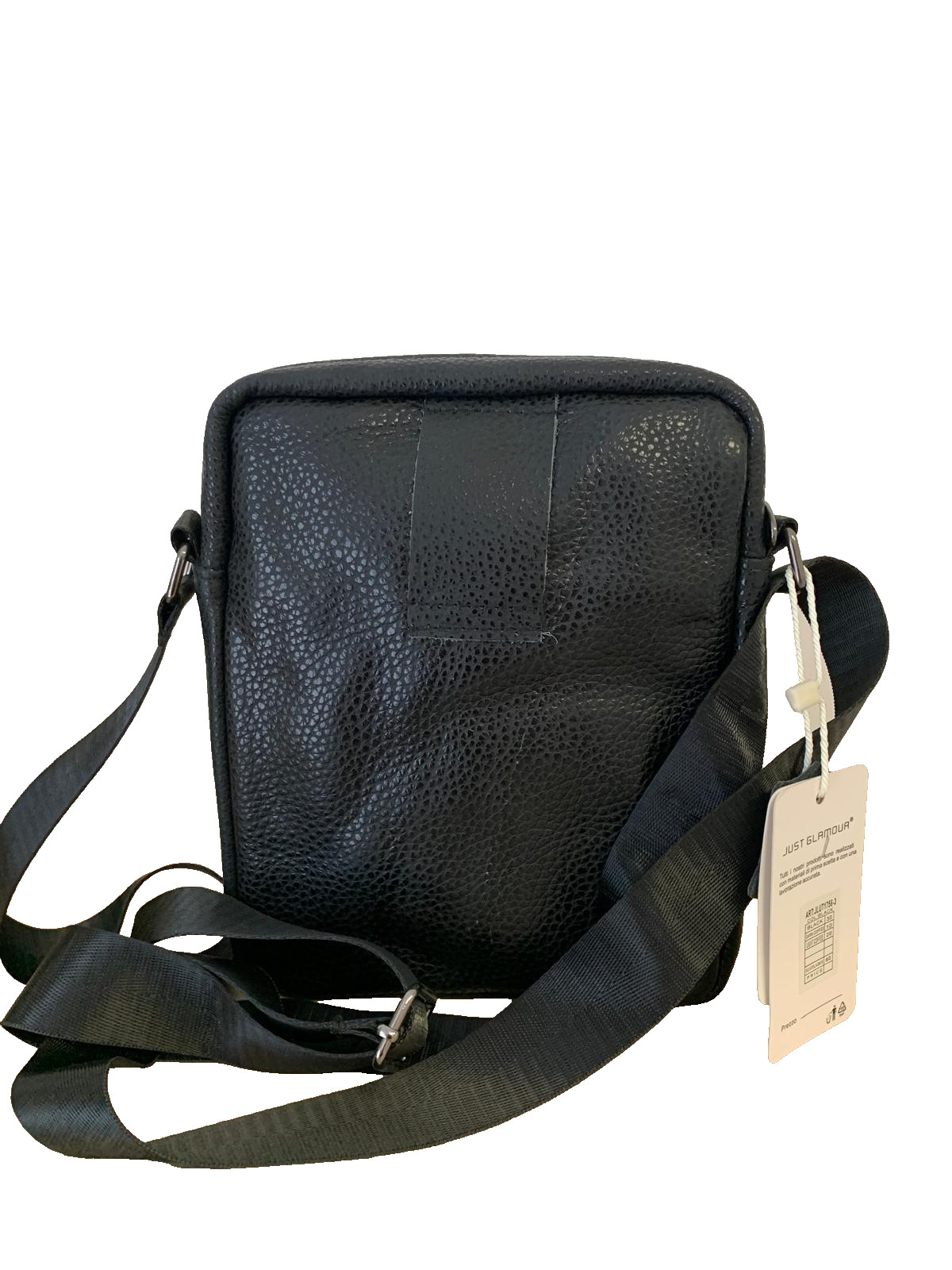 Mens REAL LEATHER Black Multipocket Stylish Casual Shoulder Purse New 22X17X8