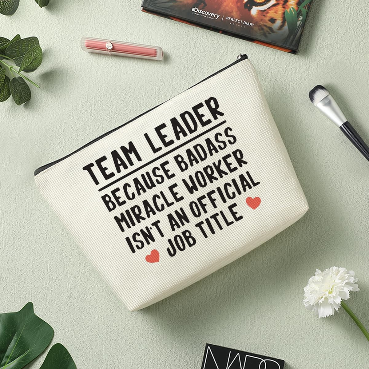 Leader Makeup Bag Cosmetic Travel Accessories Team 9.8 x 7 inch, White451