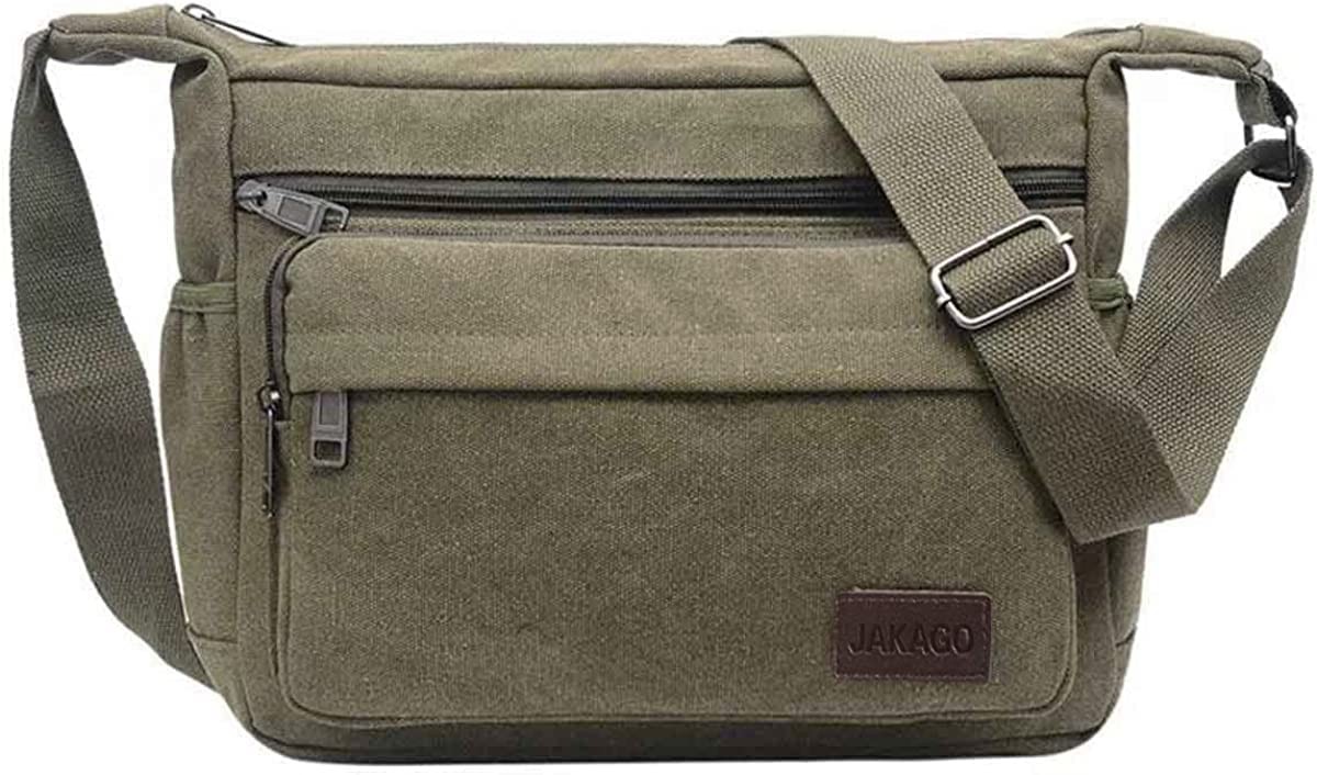 Canvas Messenger Bag Multi Pockets Shoulder Bag Cross body Satchel Bag for Bu…