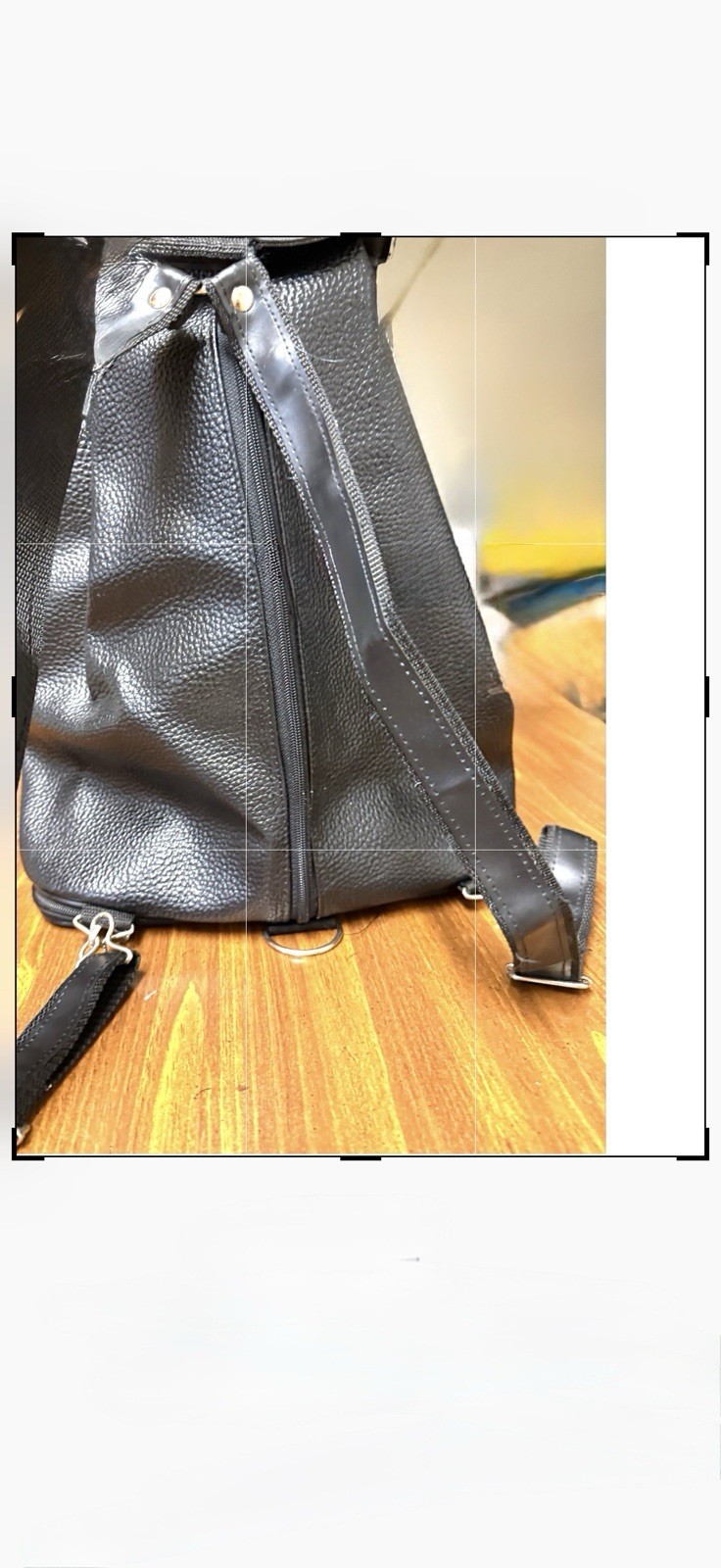 Black Sling Bag Crossbody Backpack, Zip Closure, Adjustable Strap, Pockets