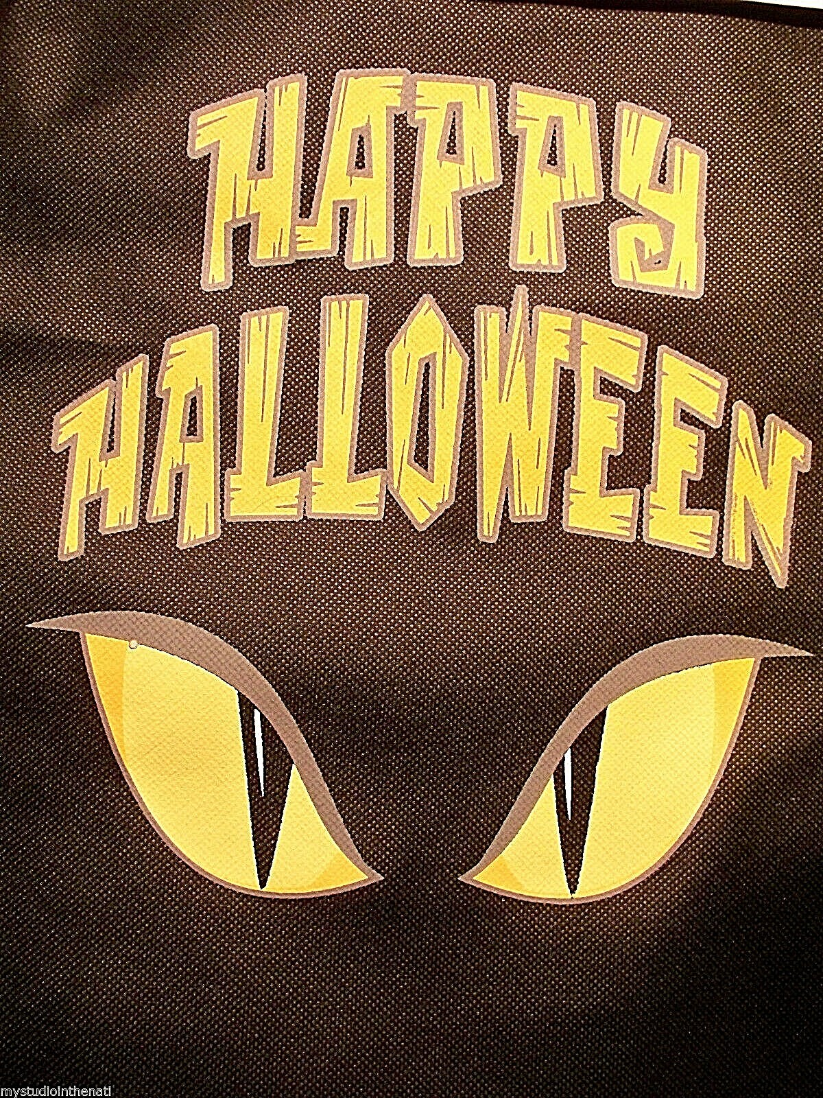 Drawstring Backpack Bag Waterproof Sport School Gym Black Happy Halloween