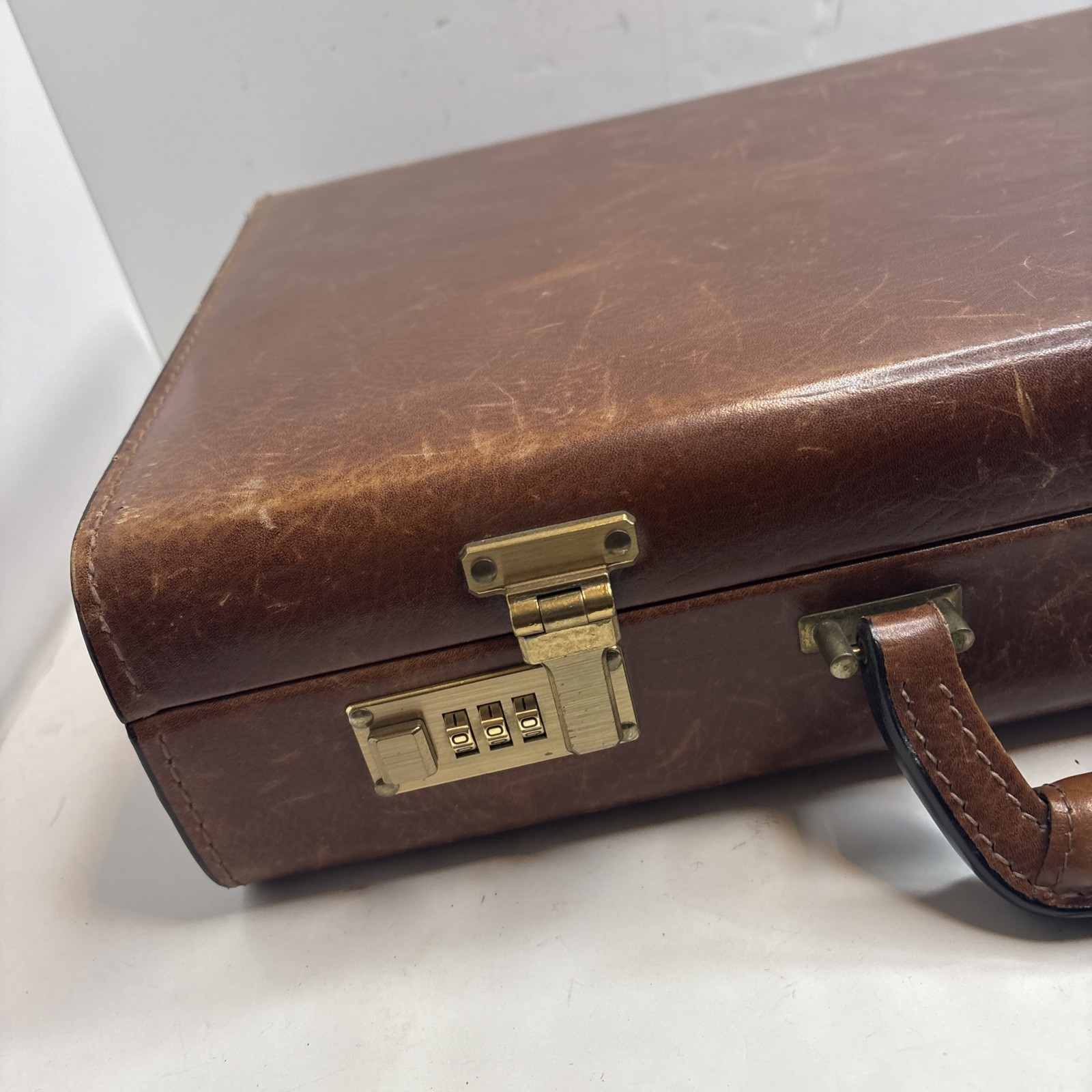 Vintage Leather Korchmar Attache / Briefcase 18 1/2 x 13 1/8 x 4 1/4