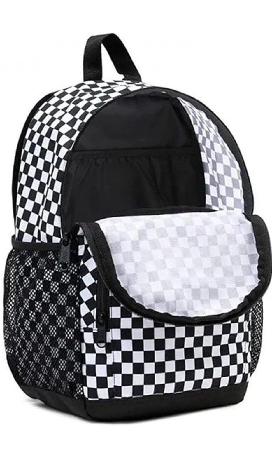 Vans Alumni Backpack Checkered University College School Bag Black White Red New