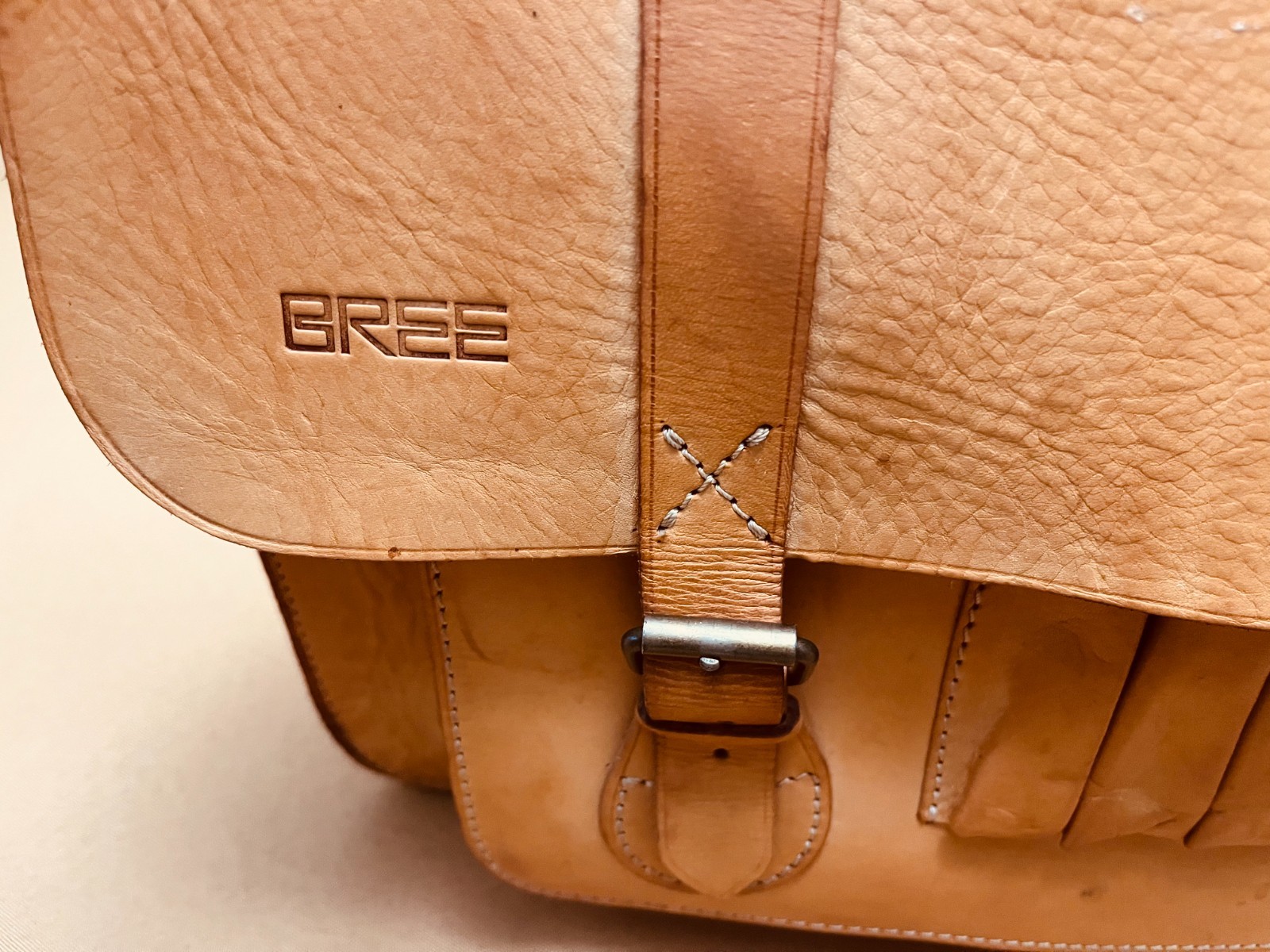 ORIGINAL BREE Thick Tan Leather Briefcase / Satchel / Backpack – GERMANY