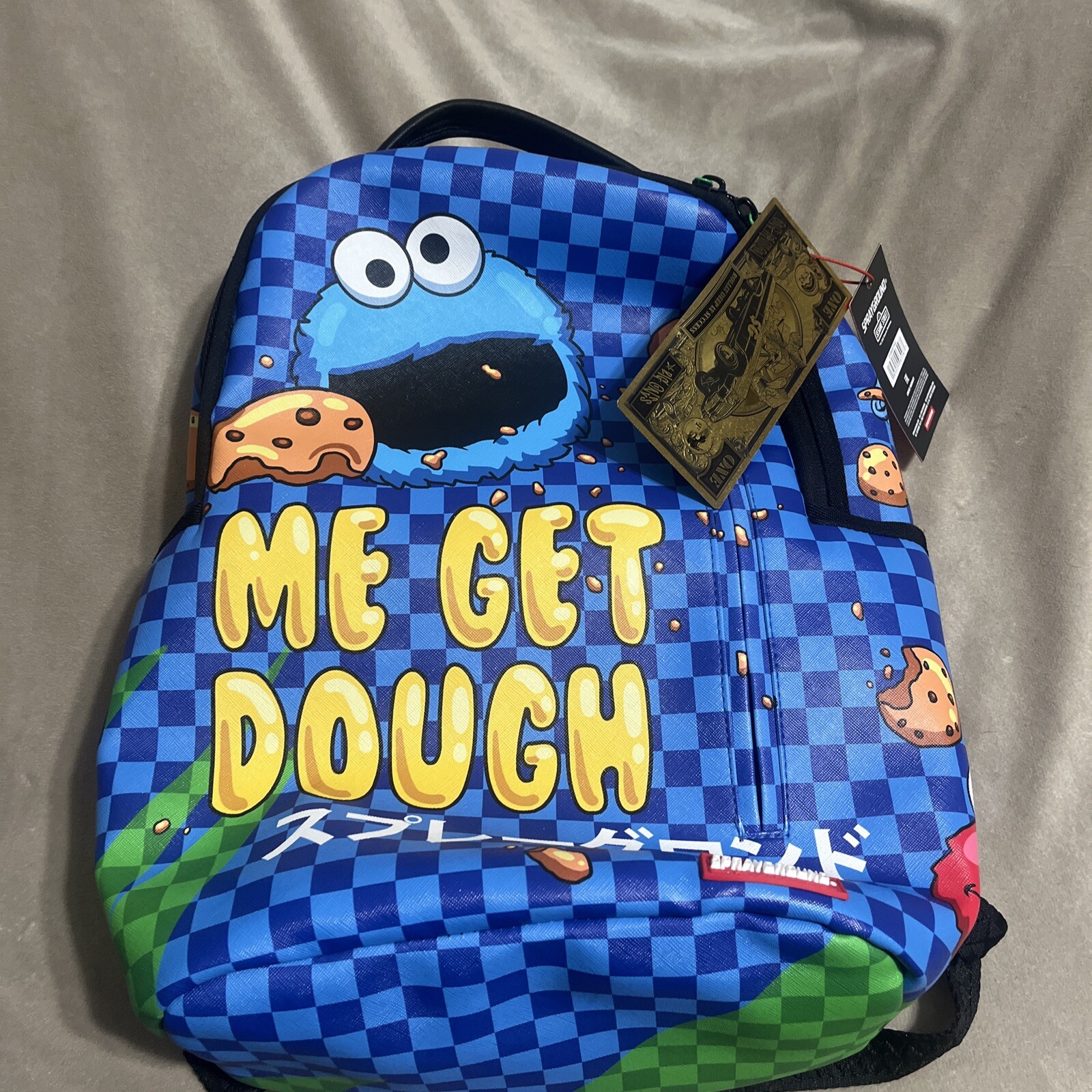 sprayground backpack COOKIE MONSTER ME GET DOUGH Rare Limited Sesame Street New