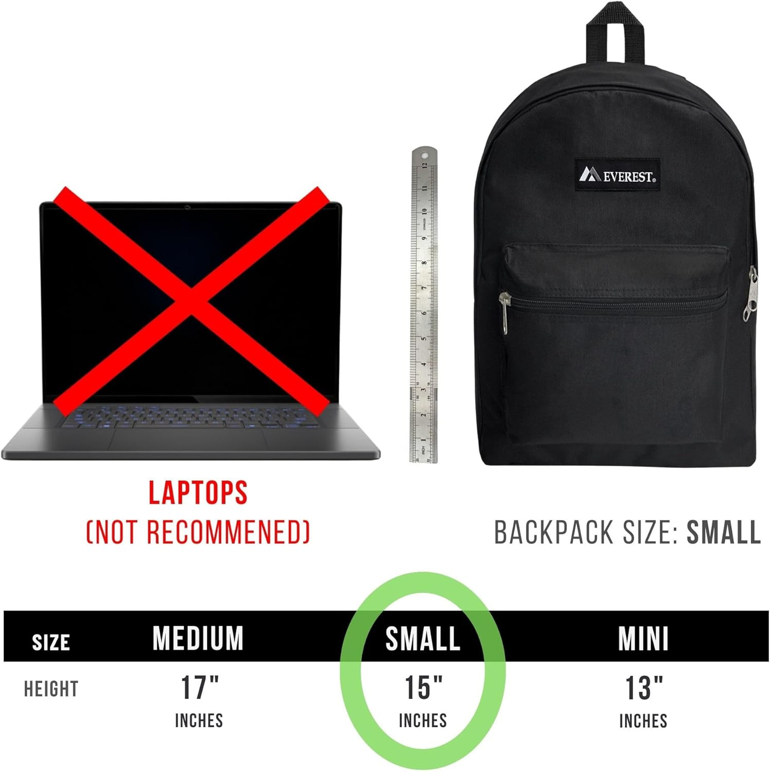 Luggage Basic Backpack, Red, Medium