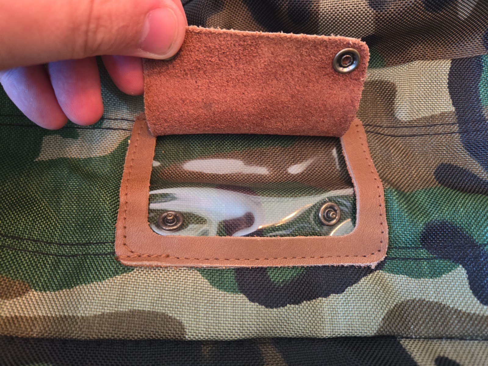 Vintage Camo Winchester Duffle Bag Single YKK Zipper Med Size 21x14x14” One Tear