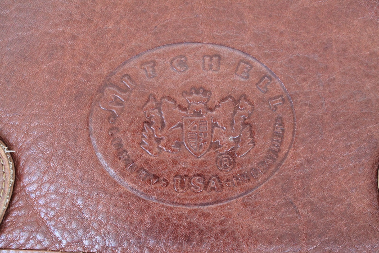 Vintage Brown Mitchell Luxury Leather Messenger Shoulder Bag Signed 1995