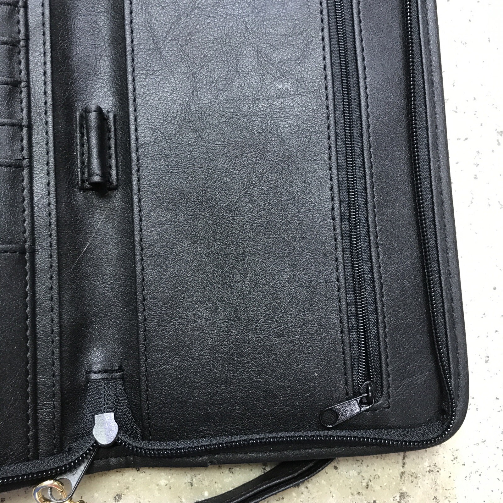 Large Leather Traveler’s Wallet Portfolio GEMLINE Zip-Around – Nice! Fast Ship!