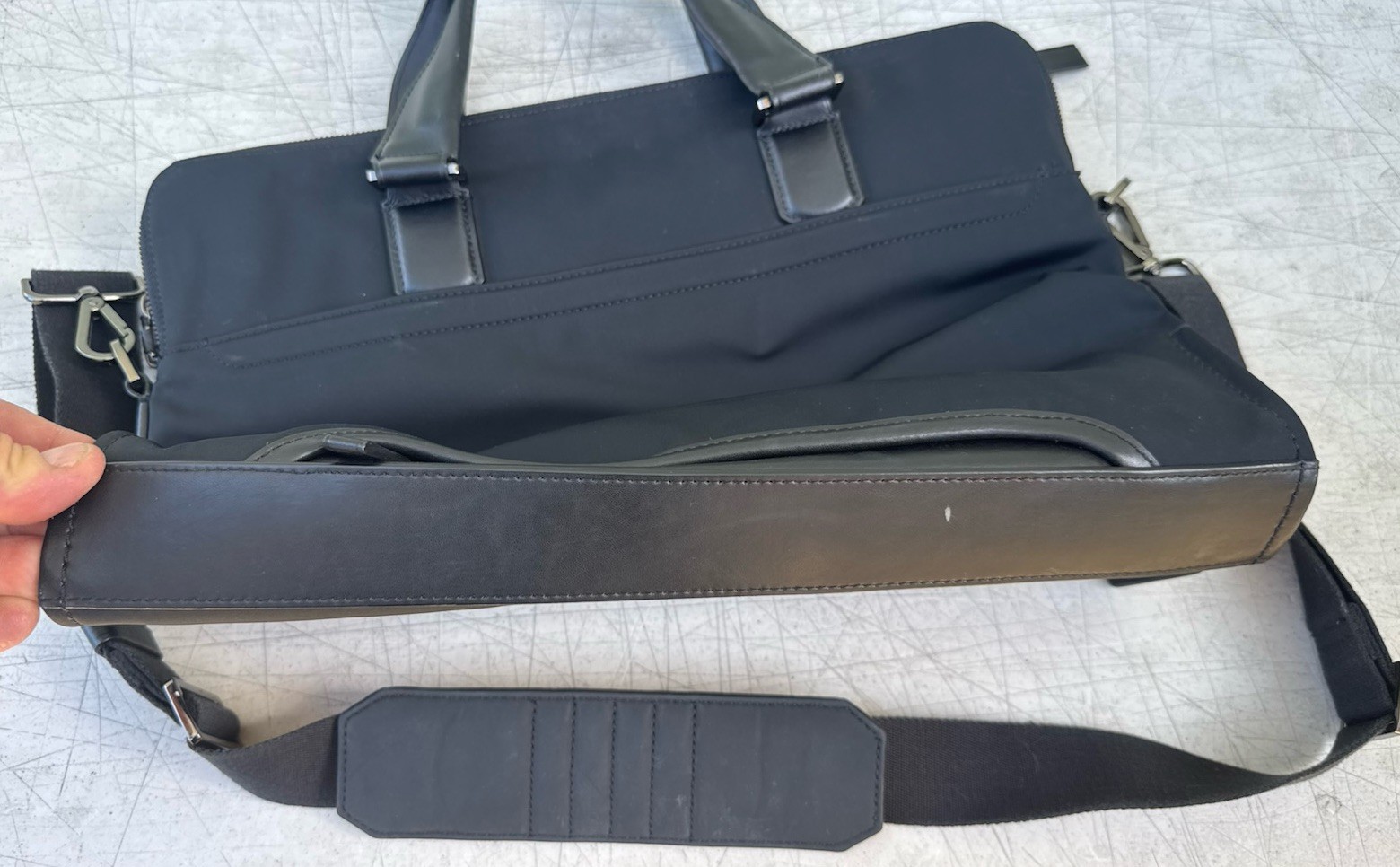 TUMI Harrison Seneca Slim Briefcase Black Nylon Leather Laptop Bag 66000D