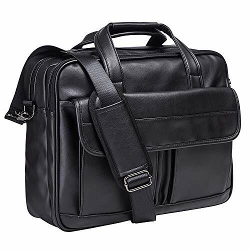 BRIEFCASE for Men Business Travel Leather Messenger Laptop Bag Black SEYFOCNIA