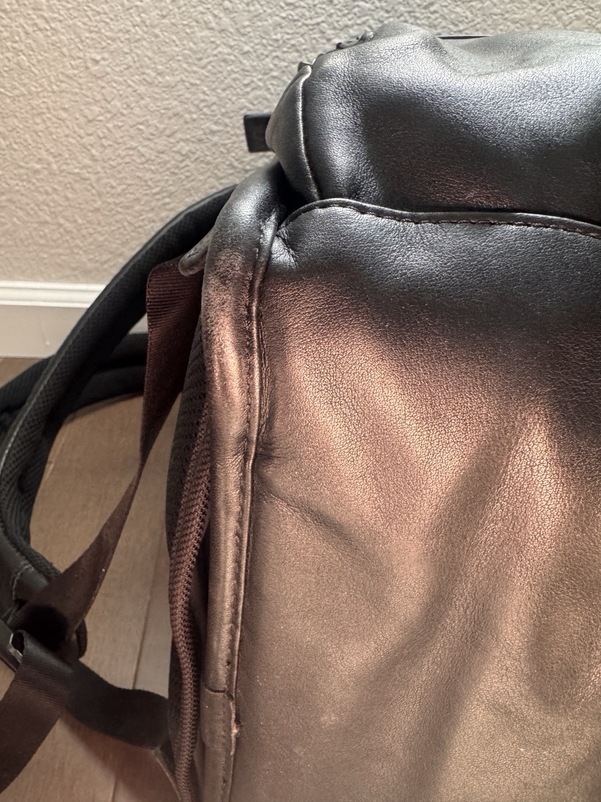 TUMI Alpha 3 Genuine Leather Brief Pack Black- Laptop- Business- Travel-Backpack