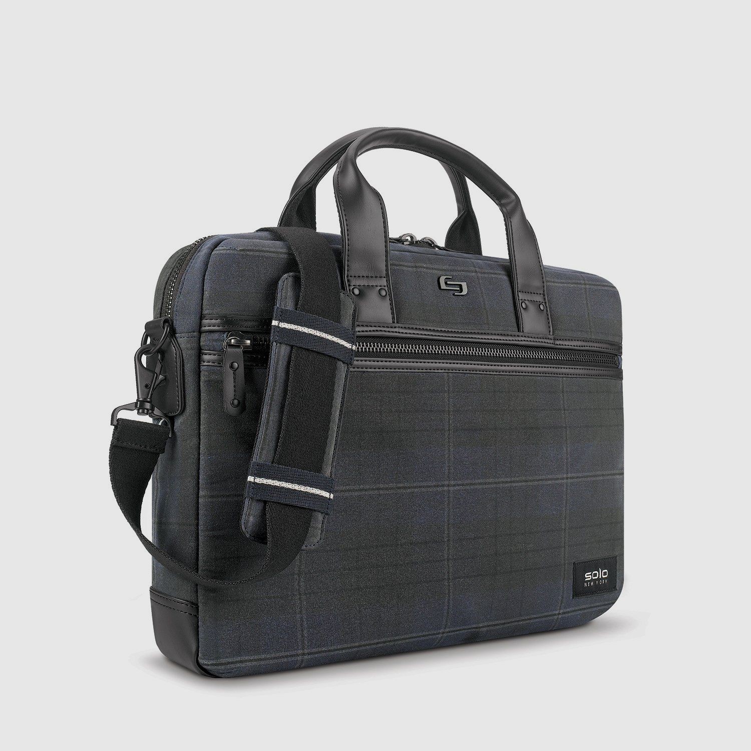 $180 Solo Men’s Blue Bryce Messenger School Work Travel Briefcase Shoulder Bag